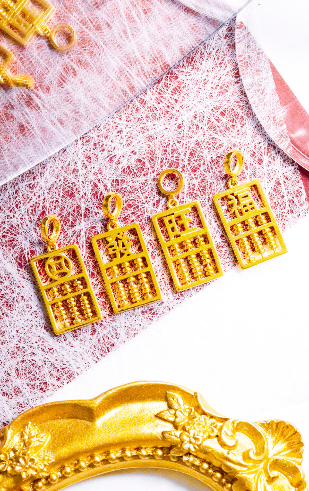 Olanda Abacus Series (钱, 發, 旺, 福) Pendant