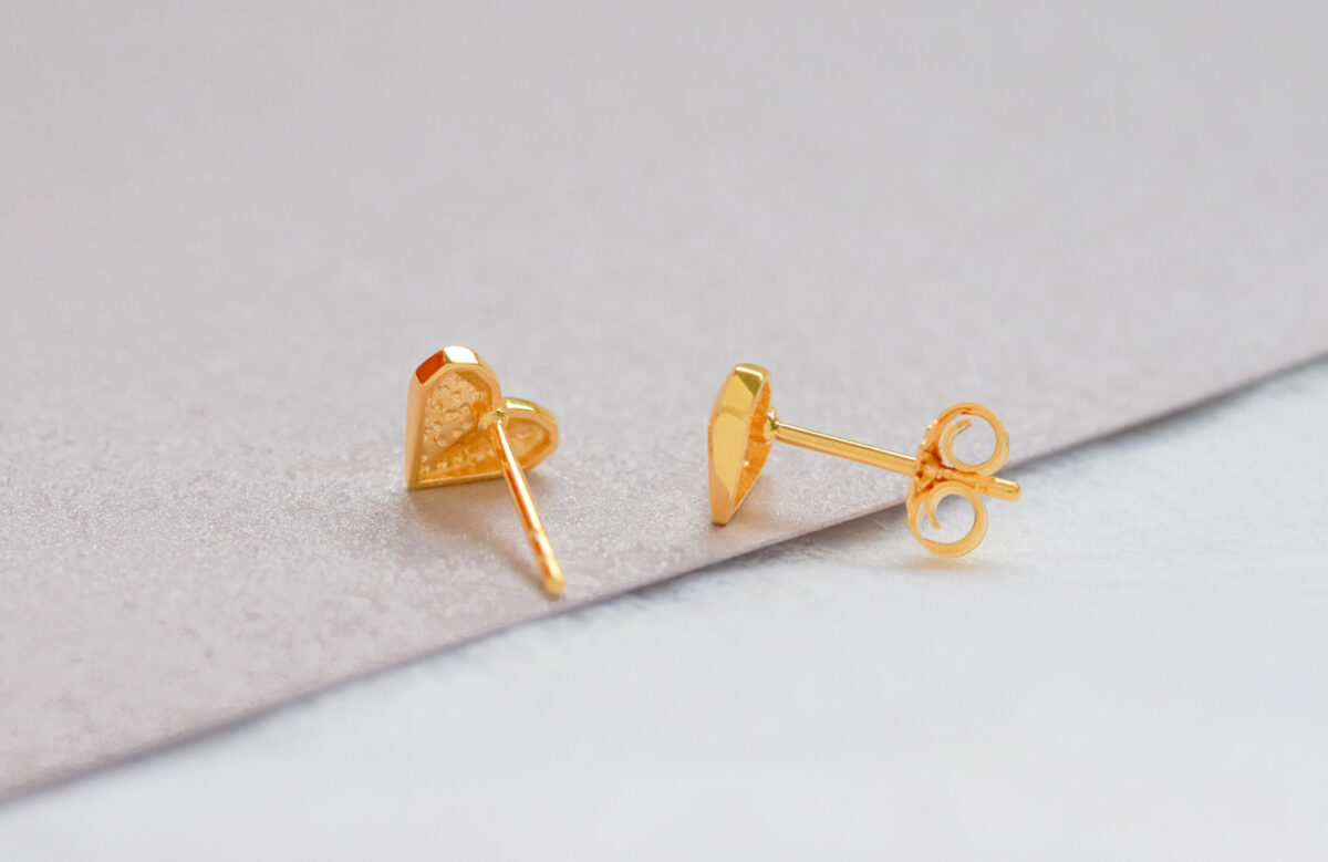 Origami Heart Earstuds