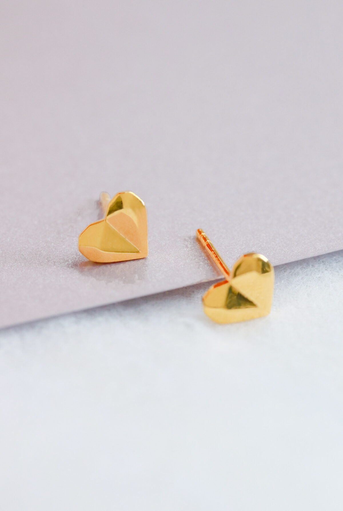 Origami Heart Earstuds