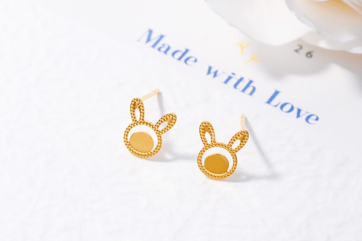 Gold Rabbit Earrings
