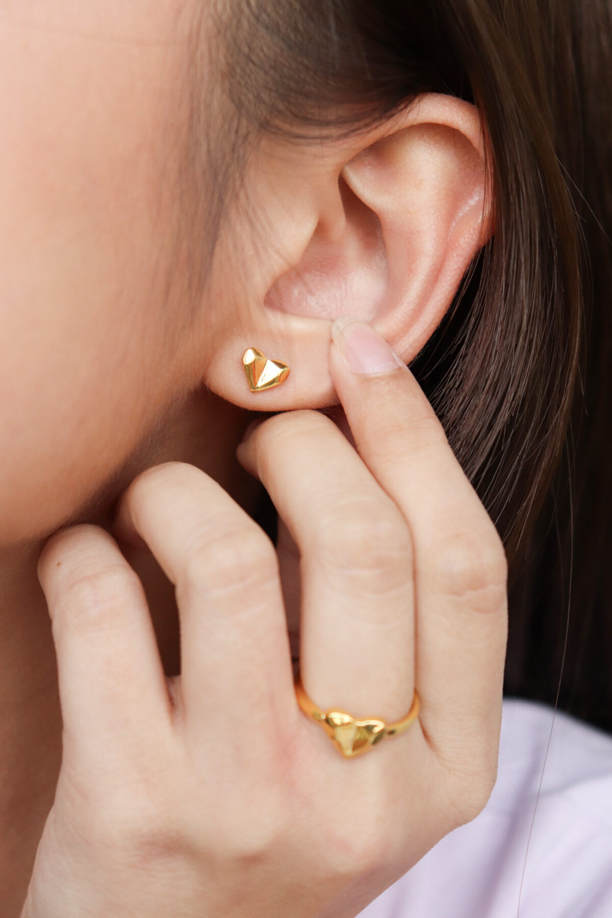Origami Heart Earstuds