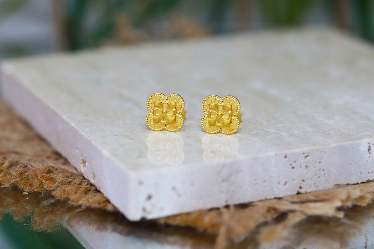 Golden Tessera Earstuds