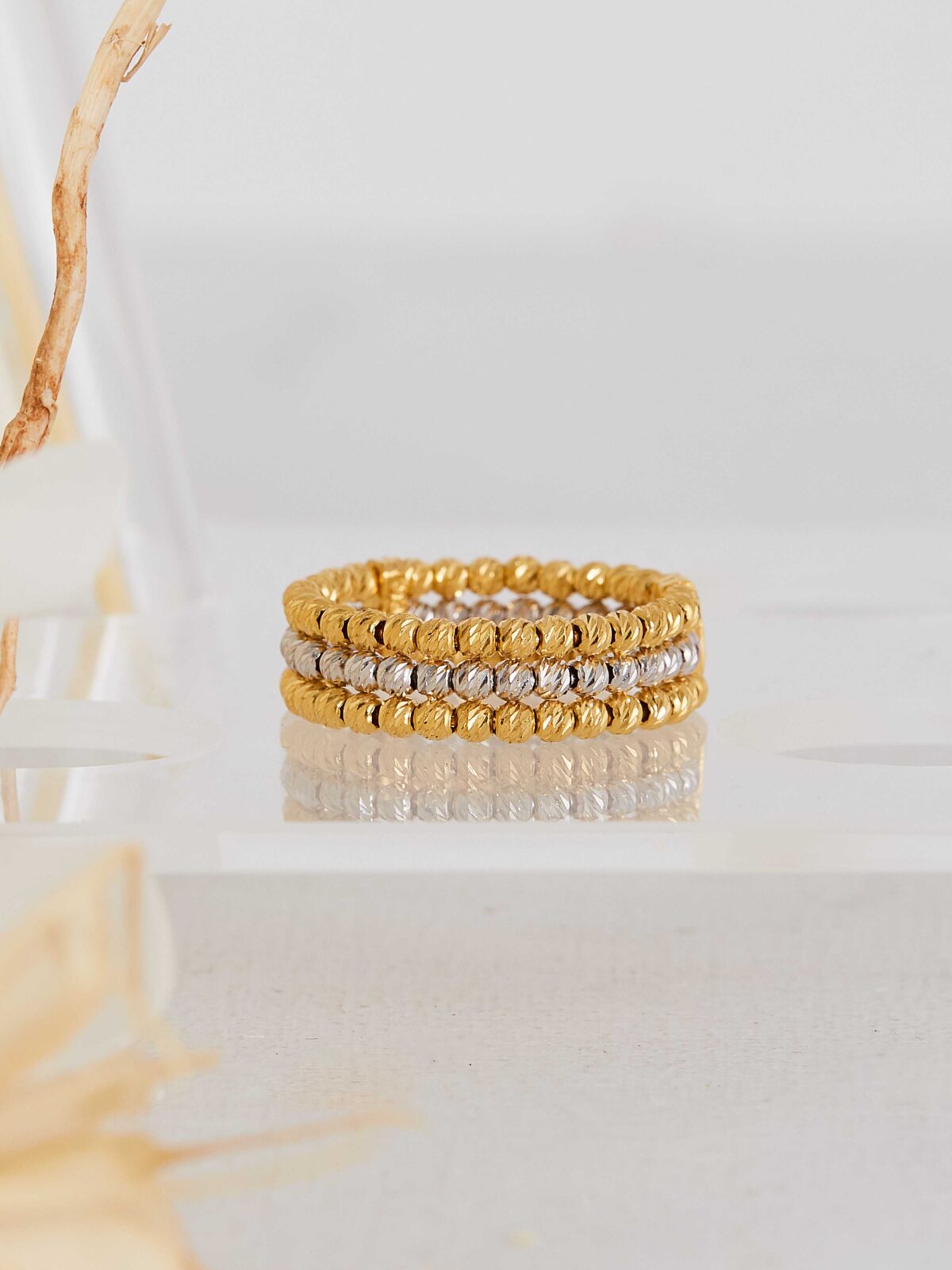 Duotone Trilogy Peppercorn Ring